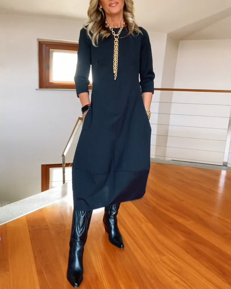 Alba - Elegante vestido de otoño con bolsillo