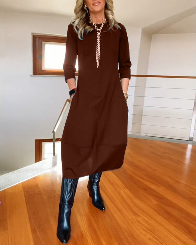 Alba - Elegante vestido de otoño con bolsillo